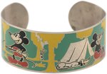 MICKEY, MINNIE AND PLUTO C. 1934 WIDE CUFF BRACELET BY COHN & ROSENBERGER.