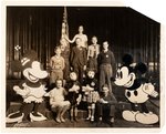 MICKEY MOUSE MOVIE CLUB OFFICERS WEARING BUTTONS NEWS SERVICE PHOTO.