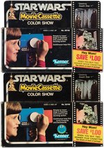 "STAR WARS" MOVIE CASSETTE COLOR SHOW "DESTROY THE DEATHSTAR" BOXED PAIR.