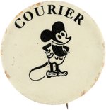 MICKEY MOUSE MOVIE CLUB EARLY & RARE "COURIER" OFFICER BUTTON.