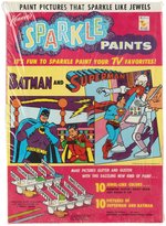 BATMAN & SUPERMAN "SPARKLE PAINTS" FACTORY-SEALED BOXED KENNER PAINT SET.