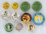 CLASSIC COMIC CHARACTER NEWSPAPER ISSUED/RELATED BUTTON COLLECTION.