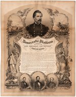 OUTSTANDING McCLELLAN 1864 "DEMOCRATIC PLATFORM" BROADSIDE.