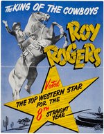 "ROY ROGERS" KFS COMIC STRIP PROMOTIONAL FOLDER.