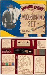 "HOPALONG CASSIDY COLORING OUTFIT" & "HOPALONG CASSIDY WOODBURNING SET" BOXED PAIR.