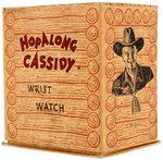 "HOPALONG CASSIDY WRIST WATCH" ON SADDLE IN DISPLAY BOX (RARE CASE VARIETY).