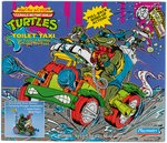 "TEENAGE MUTANT NINJA TURTLES" WACKY ACTION LOT OF SIX FIGURES (ONE AFA 80 NM) & BOXED VEHICLE.