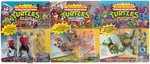 "TEENAGE MUTANT NINJA TURTLES" WACKY ACTION LOT OF SIX FIGURES (ONE AFA 80 NM) & BOXED VEHICLE.