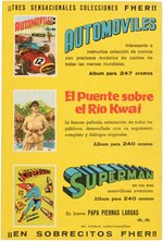 "SUPERMAN" FHER SPANISH CARD ALBUM, NEAR SET OF LOOSE CARDS & UNOPENED PACKS.