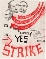 SDS "DO WE HAVE A CHOICE? YES STRIKE" ANTI-VIETNAM WAR POSTER.