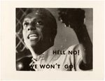 STOKLEY CHARMICHAEL "HELL NO! WE WON'T GO!" CIVIL RIGHTS ANTI-VIETNAM POSTER.