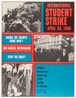 "END RACIAL OPPRESSION" 1968 "INTERNATIONAL STUDENT STRIKE" POSTER.