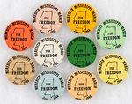 COMPLETE SET OF 10 OFFICIAL JAMES "MEREDITH MISSISSIPPI MARCH" CIVIL RIGHTS BUTTONS.