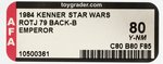 "STAR WARS: RETURN OF THE JEDI - THE EMPEROR" 79 BACK-B AFA 80 Y-NM.