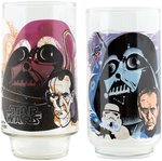 "STAR WARS" DARTH VADER & GRAND MOFF TARKIN/LUKE SKYWALKER & BEN KENOBI PROTOTYPE COCA-COLA GLASS.