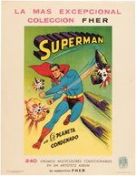 "SUPERMAN" SPANISH ISSUE CARD ALBUM BY FHER RARE RETAILER'S STORE SIGN.