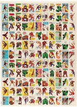 MARVEL SUPER HERO STICKERS PHILADELPHIA GUM RARE UNCUT STICKER SHEET.