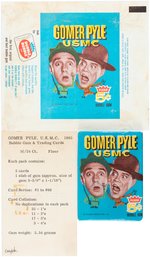 "GOMER PYLE" FLEER GUM CARD DISPLAY BOX, WAX PACK, WRAPPER & SET.
