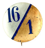 UNUSUAL "16/1" BRYAN BUTTON IN METALLIC FOILS.