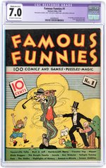 "FAMOUS FUNNIES" #1 JULY 1934 CGC RESTORED 7.0 MODERATE (A-3) FINE/VF.