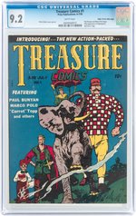 "TREASURE COMICS" #1 JUNE-JULY 1945 CGC 9.2 NM- MILE HIGH PEDIGREE.