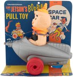 TRANSOGRAM "ELROY JETSON'S BOBBING SPACE CAR PULL TOY" ON DISPLAY CARD.