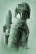 BOBA FETT ACTION FIGURE ORIGINAL ART BY BARRY JONES.