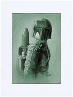 BOBA FETT ACTION FIGURE ORIGINAL ART BY BARRY JONES.