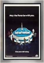 "STAR WARS" FRAMED "BIRTHDAY" ONE SHEET MOVIE POSTER.