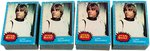 "STAR WARS" TOPPS FIRST SERIES GUM CARDS FOUR COMPLETE SETS PLUS DISPLAY BOX.