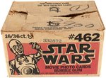 "STAR WARS" TOPPS FIRST SERIES GUM CARDS EMPTY SHIPPING CARTON.