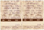 ELVIS COSTELLO & THE ATTRACTIONS 1978 BROWN UNIVERSITY CONCERT POSTER AND TICKET STUBS.