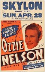 OZZIE NELSON 1934 CONCERT POSTER.