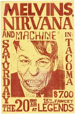 "MELVINS, NIRVANA AND MACHINE" RARE 1990 TACOMA, WASHINGTON CONCERT POSTER.