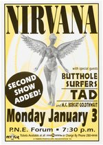 NIRVANA, BUTTHOLE SURFERS AND TAD 1994 VANCOUVER, BC CONCERT POSTER.