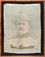 RARE "THEO. ROOSEVELT" ROUGH RIDER PORTRAIT BANNER.