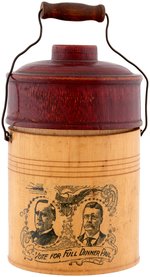 McKINLEY & ROOSEVELT 1900 JUGATE WOODEN DINNER PAIL.