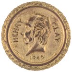 "HENRY CLAY" HIGH RELIEF GILT PORTRAIT CLOTHING BUTTON.