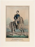 "GEN. FRANKLIN PIERCE" GORGEOUS HAND COLORED EQUESTRIAN 1852 CAMPAIGN PRINT.