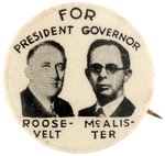 ROOSEVELT & McALISTER TENNESSEE COATTAIL JUGATE BUTTON.