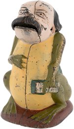 GEN. BEN BUTLER GREENBACK FROG SATIRICAL STILL BANK WITH ORIGINAL PAINT.