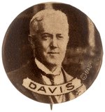 JOHN W. "DAVIS" SEPIA TONED PORTRAIT BUTTON HAKE #9.