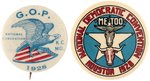 HOOVER & SMITH PAIR OF 1928 DEMOCRATIC & REPUBLICAN CONVENTION BUTTONS.