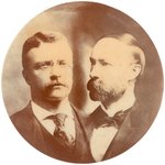 ROOSEVELT & FAIRBANKS 2.25" SEPIA TONED REAL PHOTO JUGATE BUTTON.