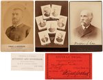 GARFIELD ASSASSINATION "GUITEAU TRIAL" TICKET, BUSINESS CARD & CABINET PHOTOS.