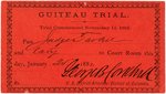 GARFIELD ASSASSINATION "GUITEAU TRIAL" TICKET, BUSINESS CARD & CABINET PHOTOS.