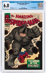 "AMAZING SPIDER-MAN" #41 OCTOBER 1966 CGC 6.0 FINE (FIRST RHINO).