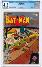 "BATMAN" #74 DECEMBER 1952 - JANUARY 1953 CGC 4.5 VG+.