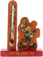 JIMINY CRICKET 1940 "NEW YORK WORLD'S FAIR" SOUVENIR CATALIN PLASTIC THERMOMETER.