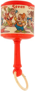 "SNOW WHITE AND THE SEVEN DWARFS" CELLULOID BABY RATTLE.